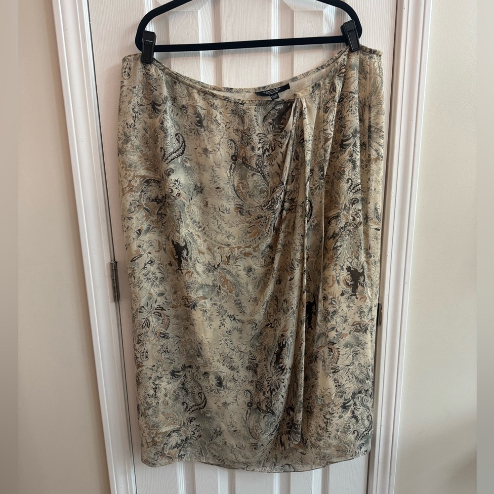 EMANUEL Emanuel Ungaro Vintage Silk Paisley Wrap Skirt Size 22